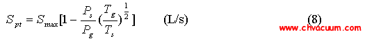 低溫冷凝泵的實際抽速計算公式
