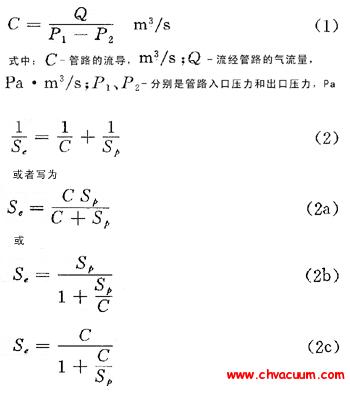 真空系統最重要的性能參數計算方程