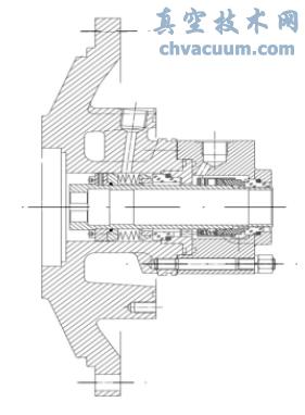 波紋管機(jī)封與彈簧機(jī)封的串聯(lián)結(jié)構(gòu)示意